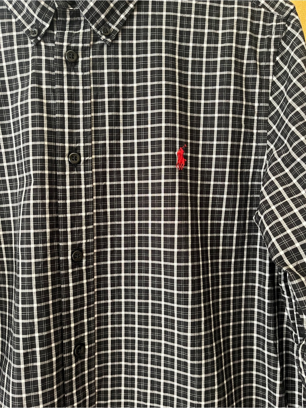 Ralph Lauren Polo Black & White Plaid Shirt Boys 18/20